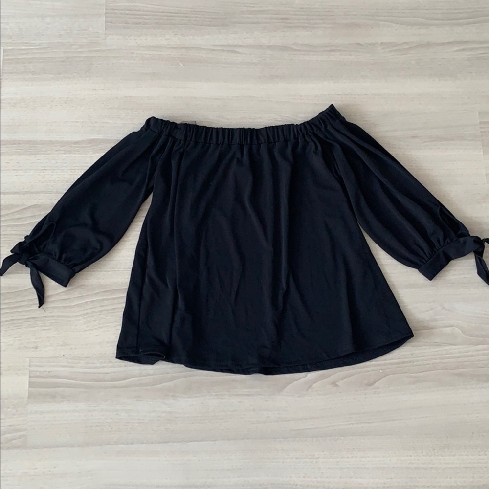 Black off the shoulder top